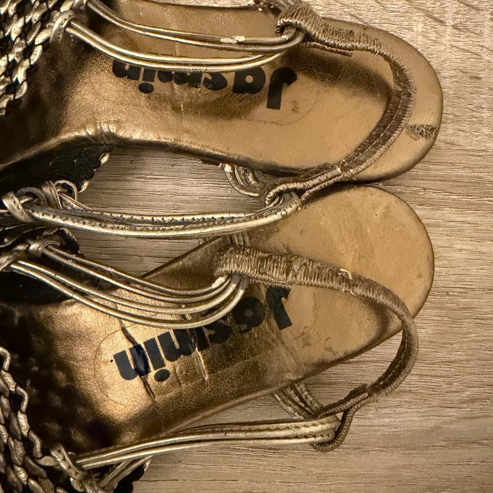 Jasmine Gold Woven lightweight Slingback Flats Size 8 - Picture 6 of 7